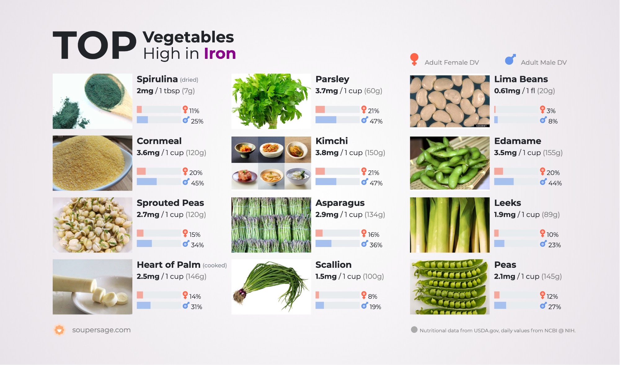 Top Vegetables High In Iron